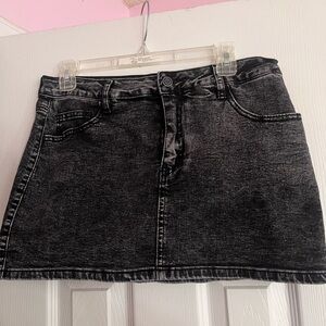 Denim Black Mini Skort